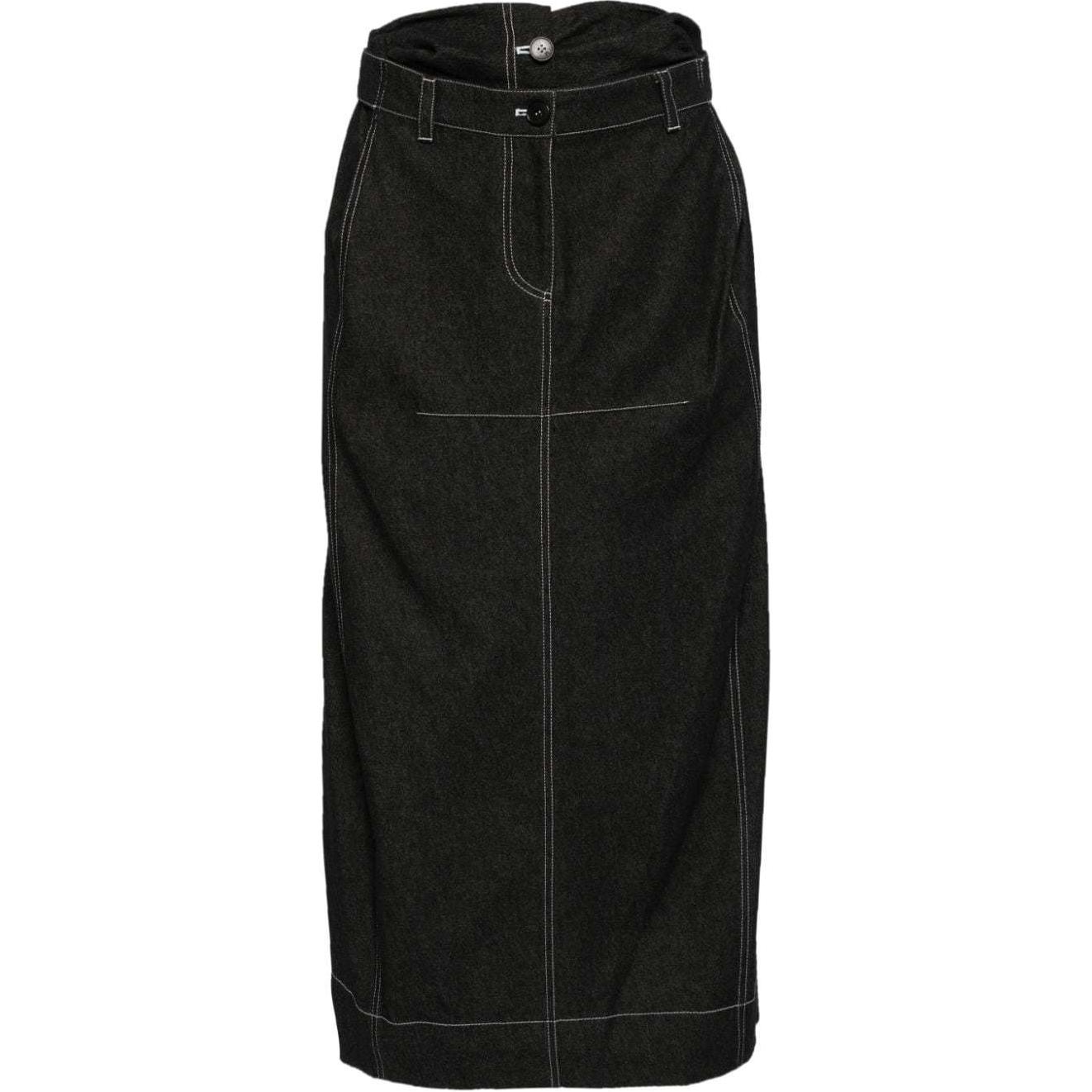 

Джинсовая юбка макси с двойной талией LOW CLASSIC, черный