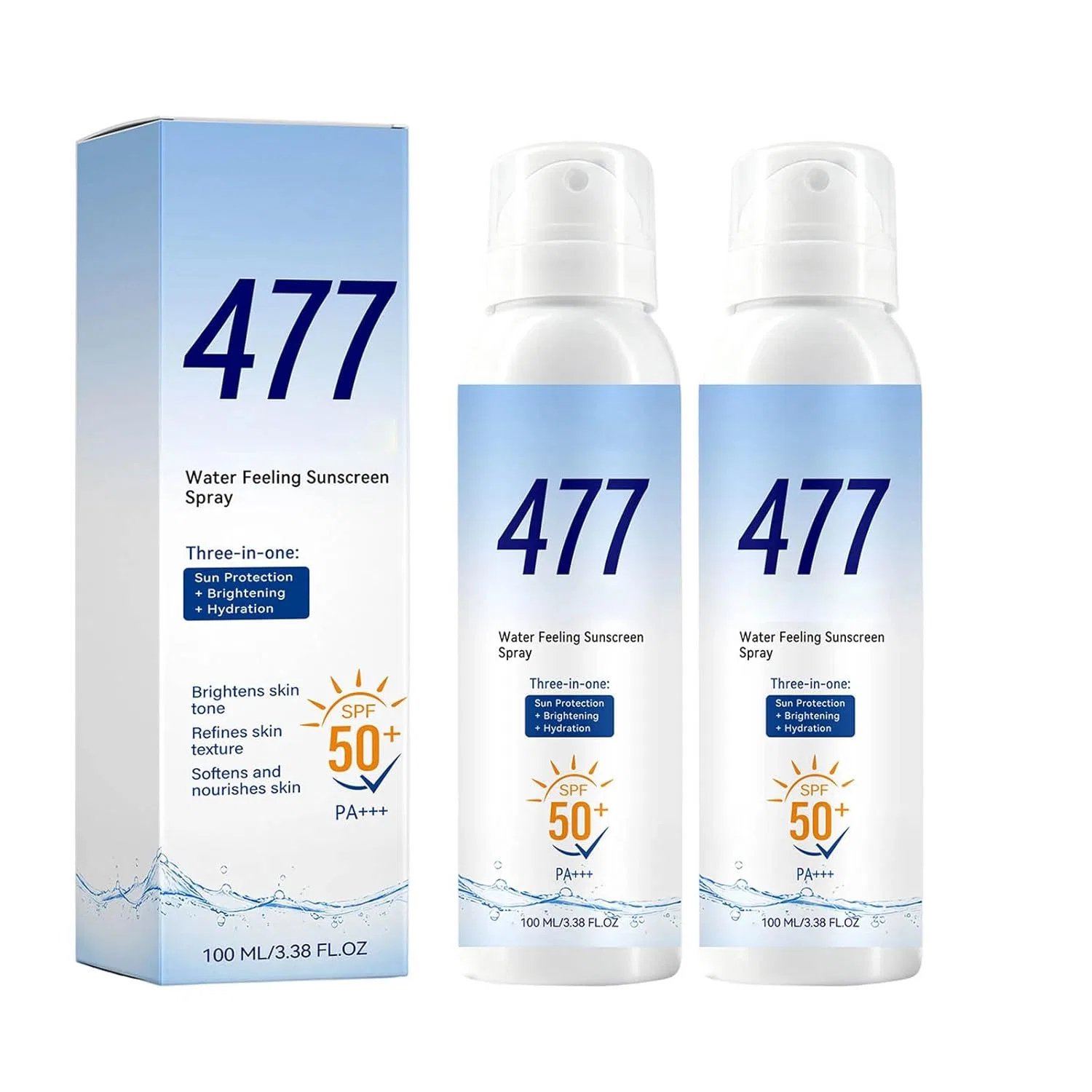 Солнцезащитный спрей 477 Water Feeling SPF 50+ PA+++, 100 мл (2 шт.) Rubu22A