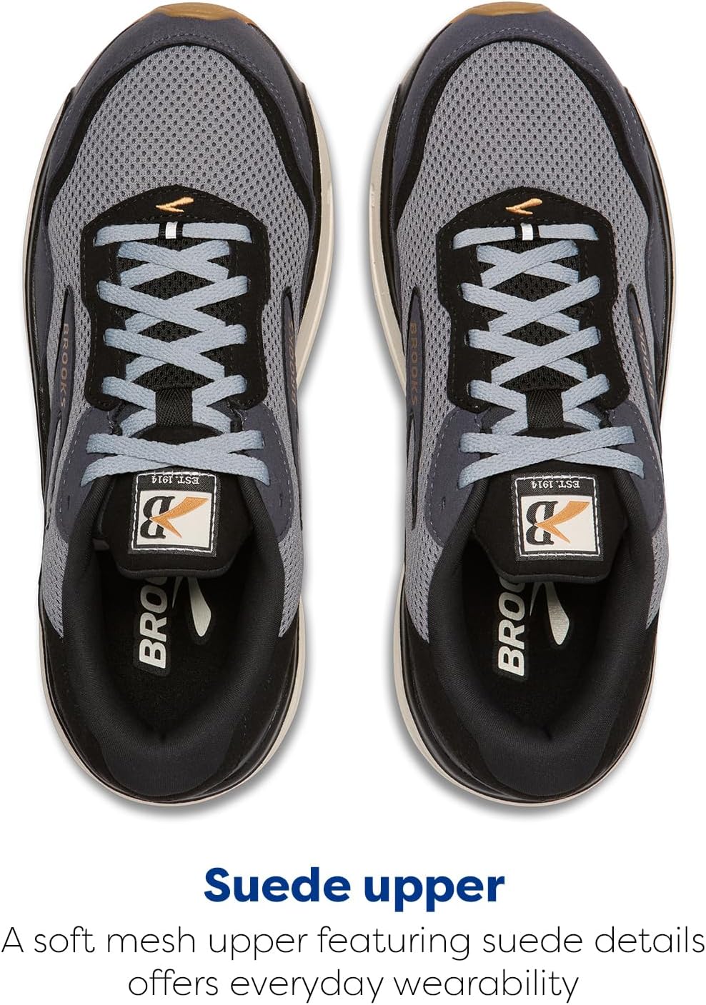 Мужские кроссовки Brooks Ghost Max из замши и кожи нейтральной модели для бега и ходьбы, черный — фото 4