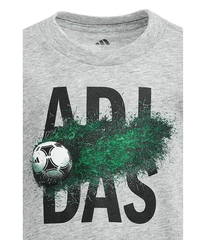 Футболка с принтом Soccer Motion Heather Tee Adidas Kids, Medium Grey Heather — фото 3