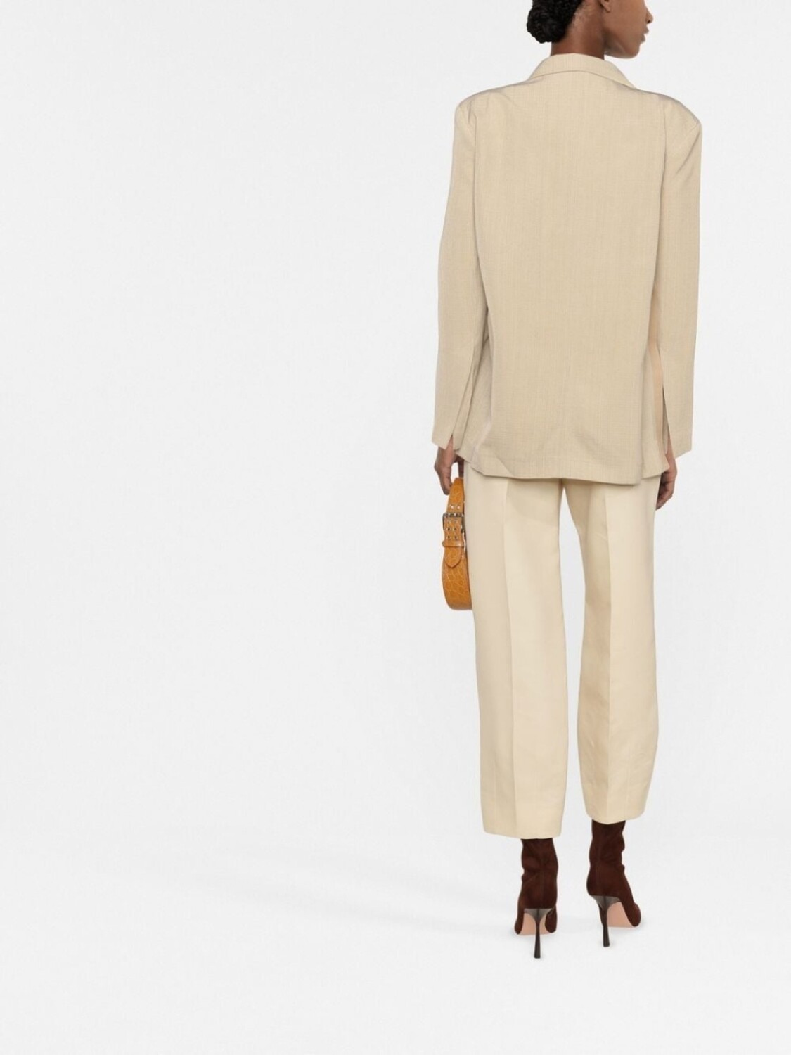 Jacquemus укороченный блейзер Baccala асимметричного кроя, нейтральный цвет — фото 3