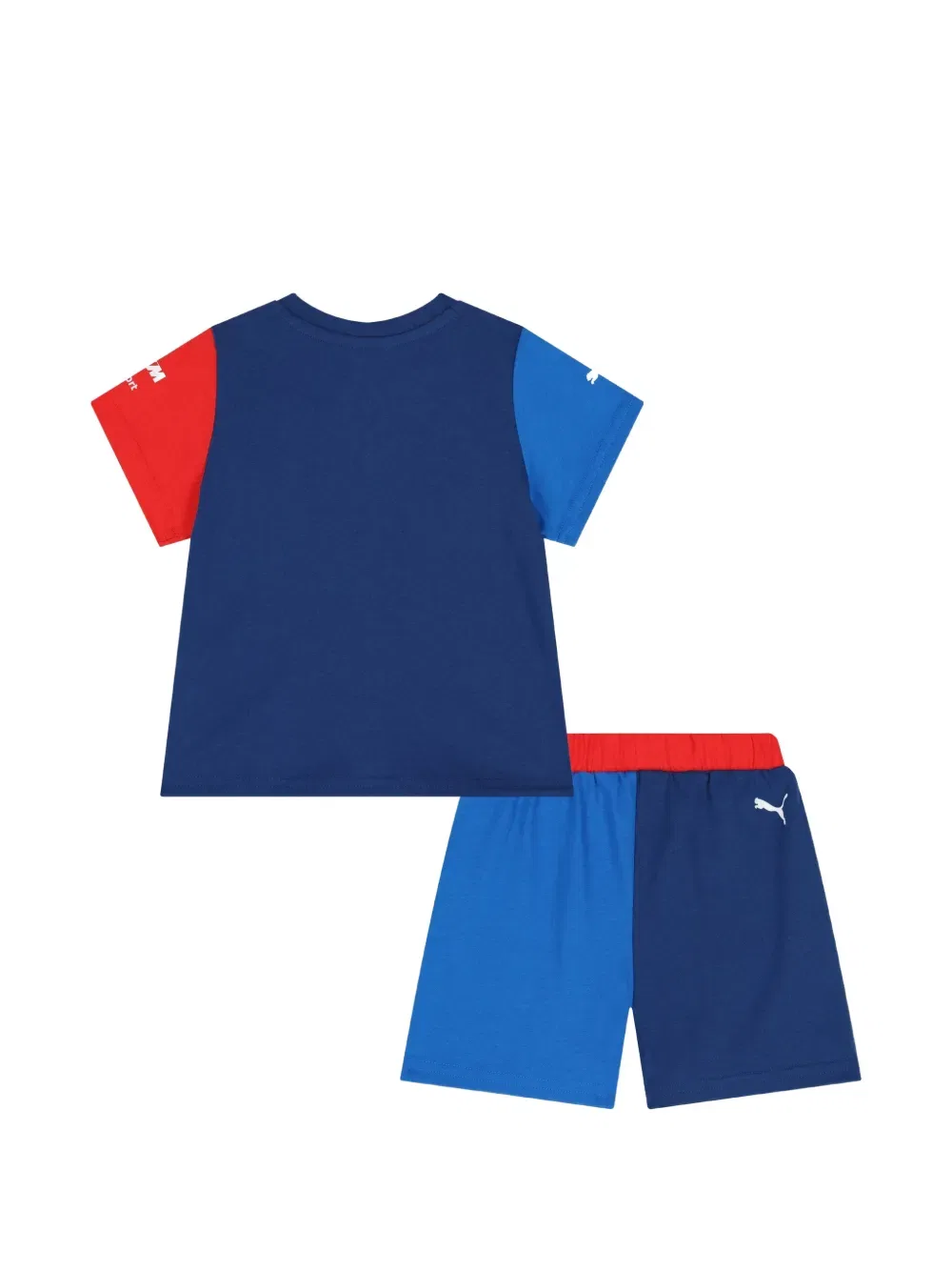 Комплект из футболки и шортов с графичным принтом Puma Kids, синий — фото 2