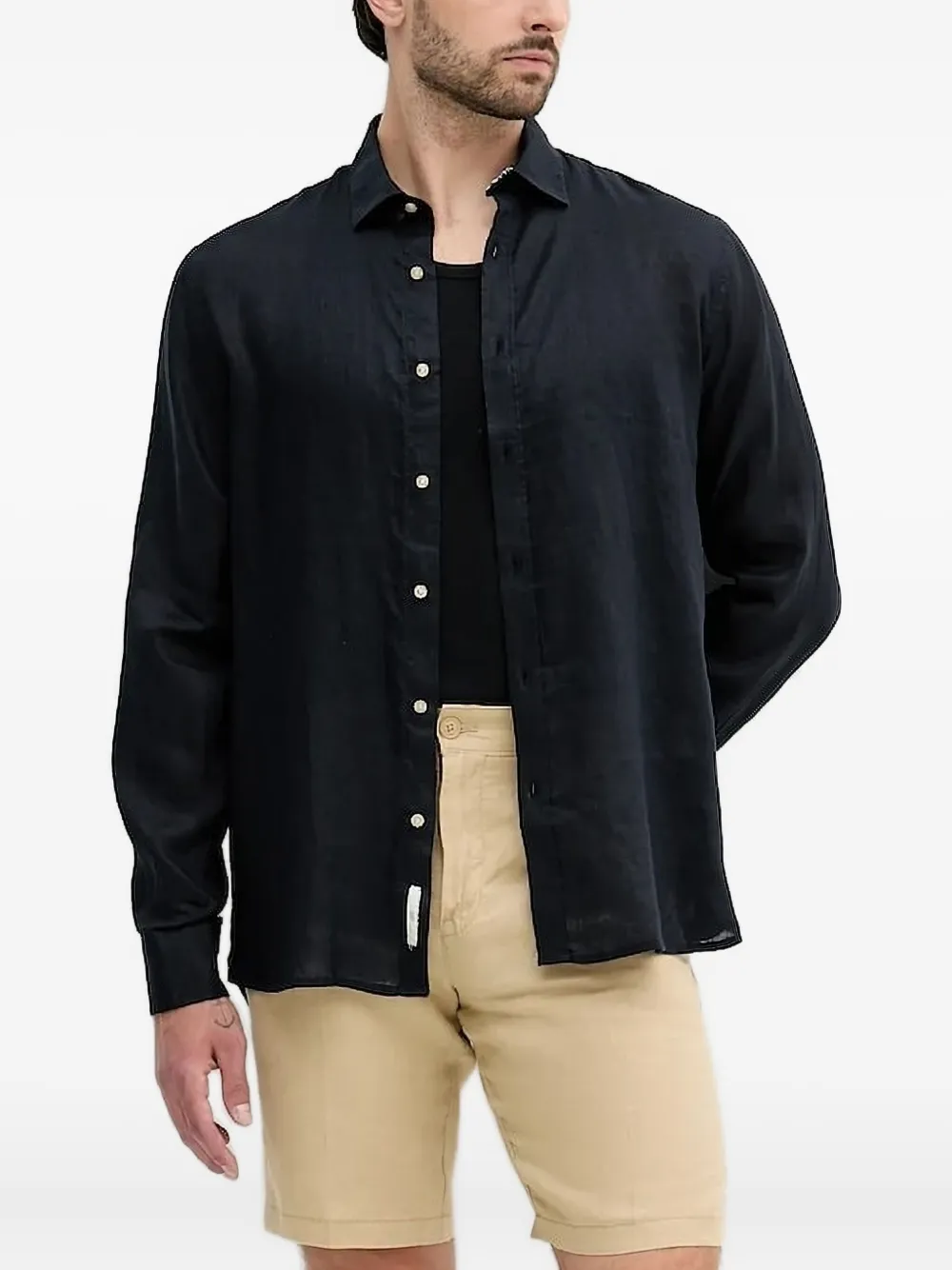 

Льняная рубашка с принтом Liu Jo, черный