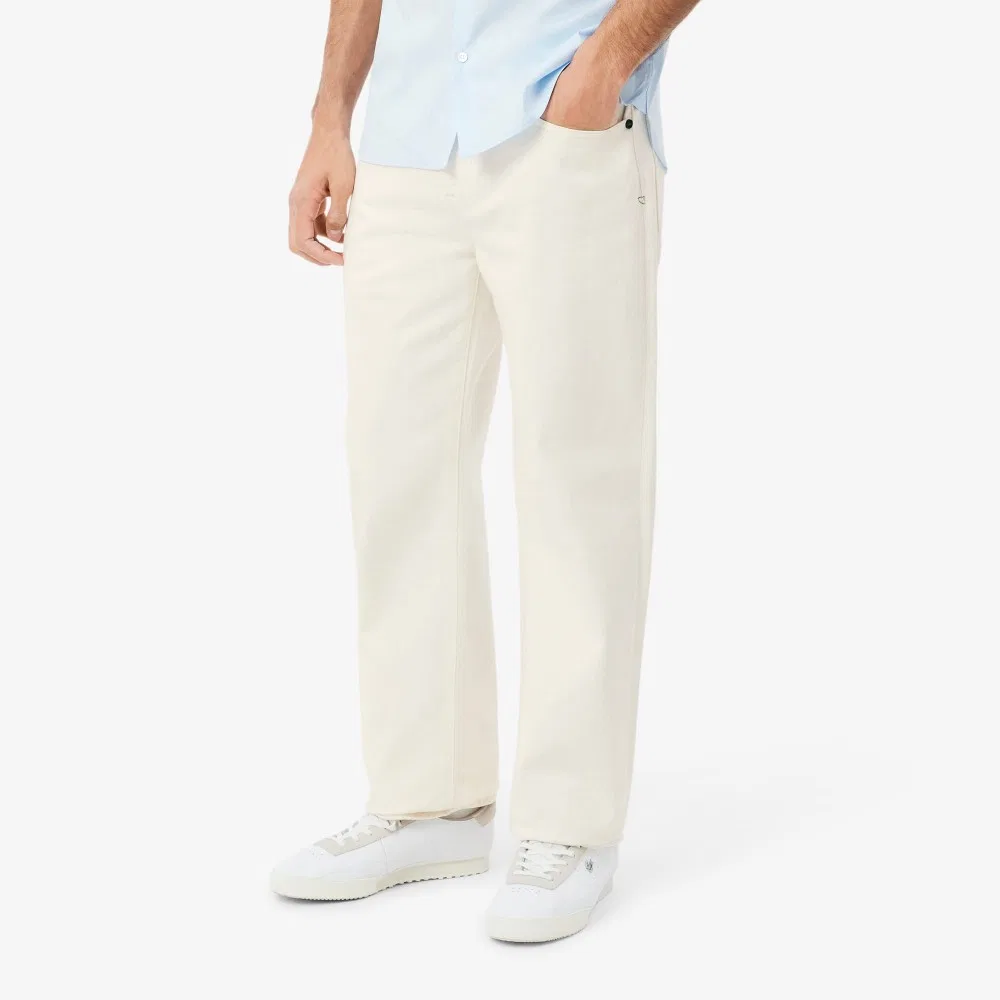 Мужские прямые джинсы цвета экрю от Lacoste — фото 4