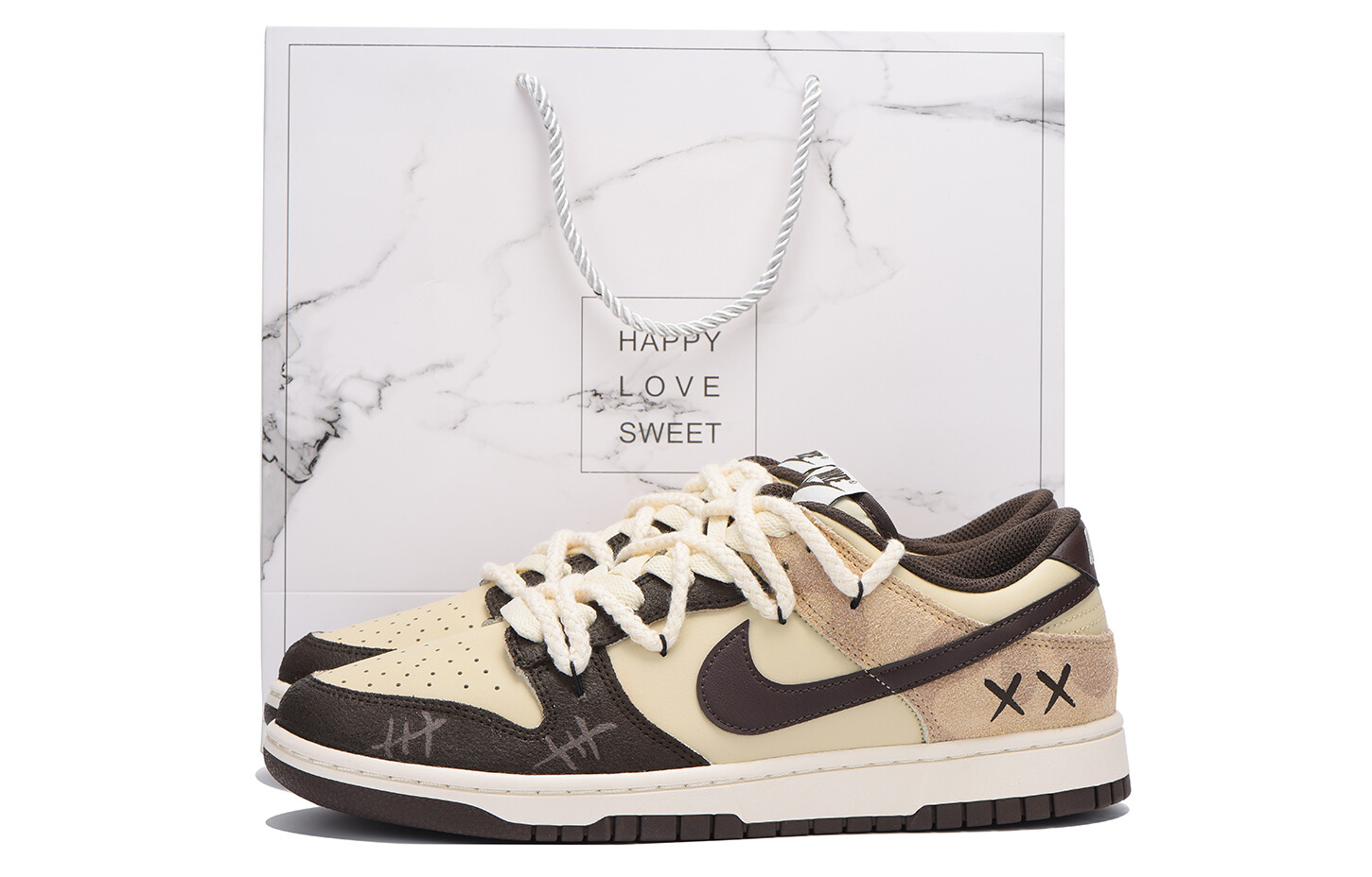 

Кроссовки Nike Dunk Skateboarding Shoes Unisex Low-top Brown, хаки