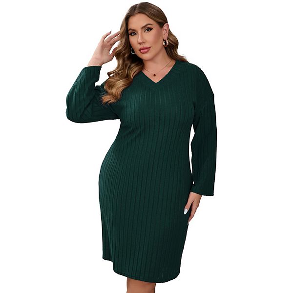 

Платье-свитер Plus size casual с длинным рукавом Seoria, Dark Green