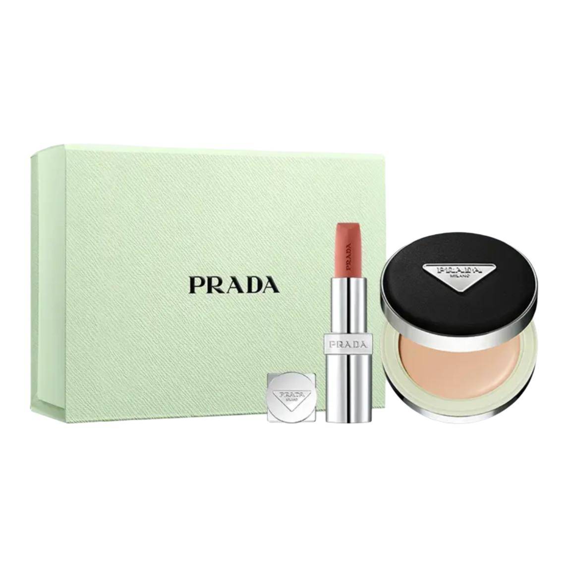 

Набор для макияжа помада 3,8 г + нейлоновый эйр-кушн 12 г натуральный тон PRADA