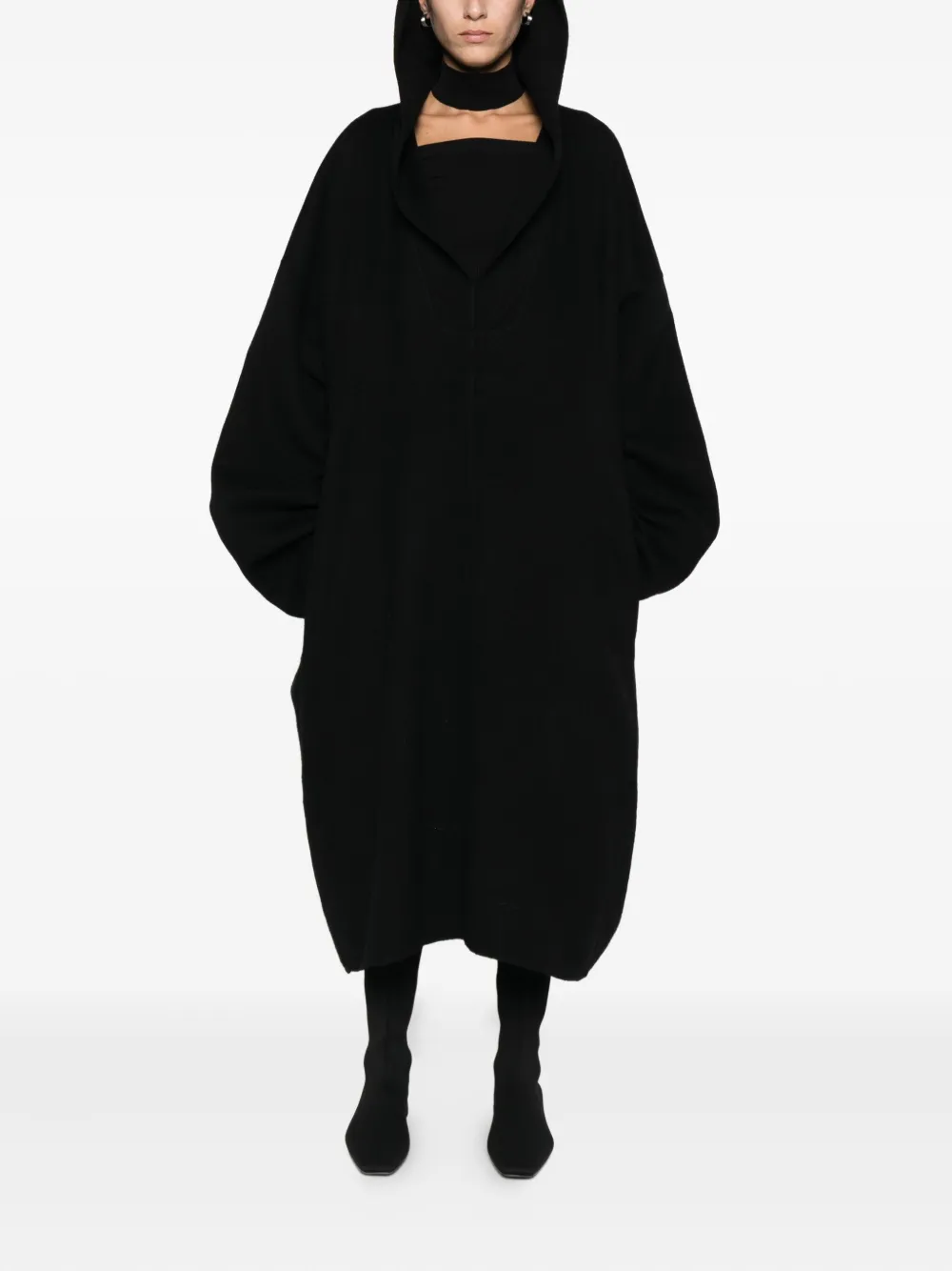 Пальто с широким воротником Rick Owens, черный — фото 2
