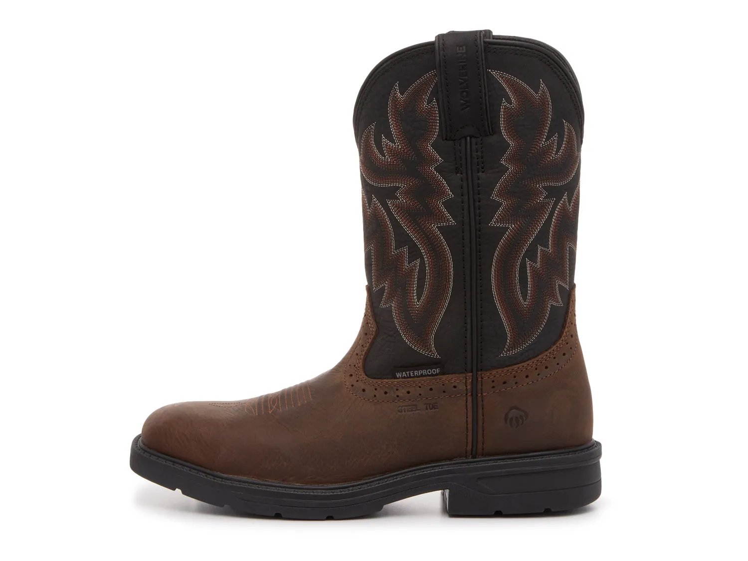 Ботинки Wolverine Rancher Level Waterproof Steel Toe Work Boot - Men's, черный/коричневый — фото 3