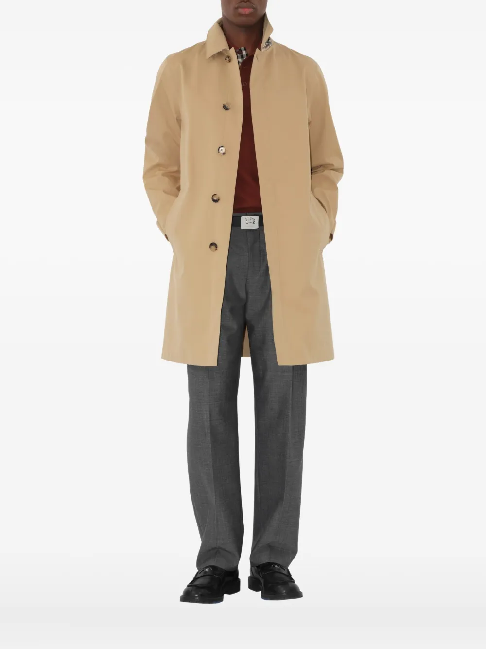 

Пальто с потайной застежкой BURBERRY, нейтральный