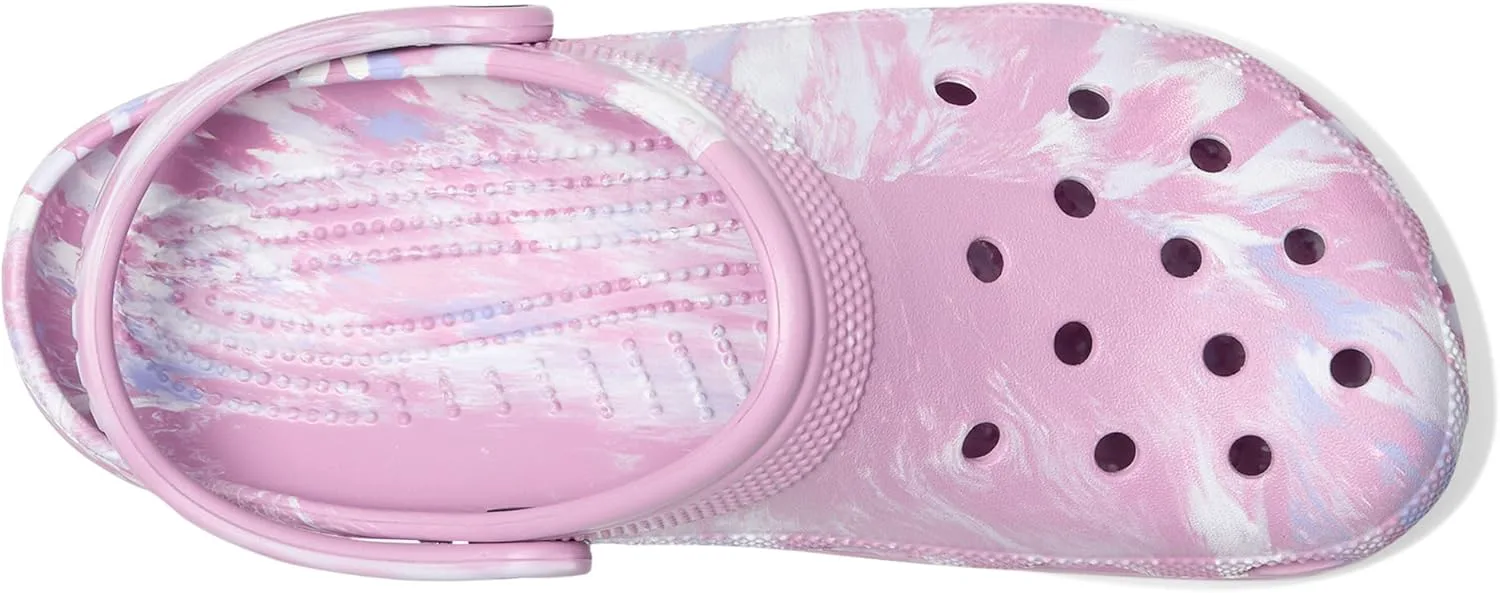 Крокс Унисекс Классические мраморные клогги с эффектом тай-дай Crocs, мультиколор — фото 2