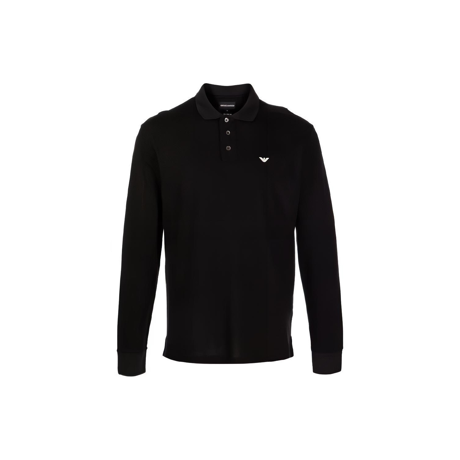 

Поло с вышитым логотипом и полузастежкой EMPORIO ARMANI, черный