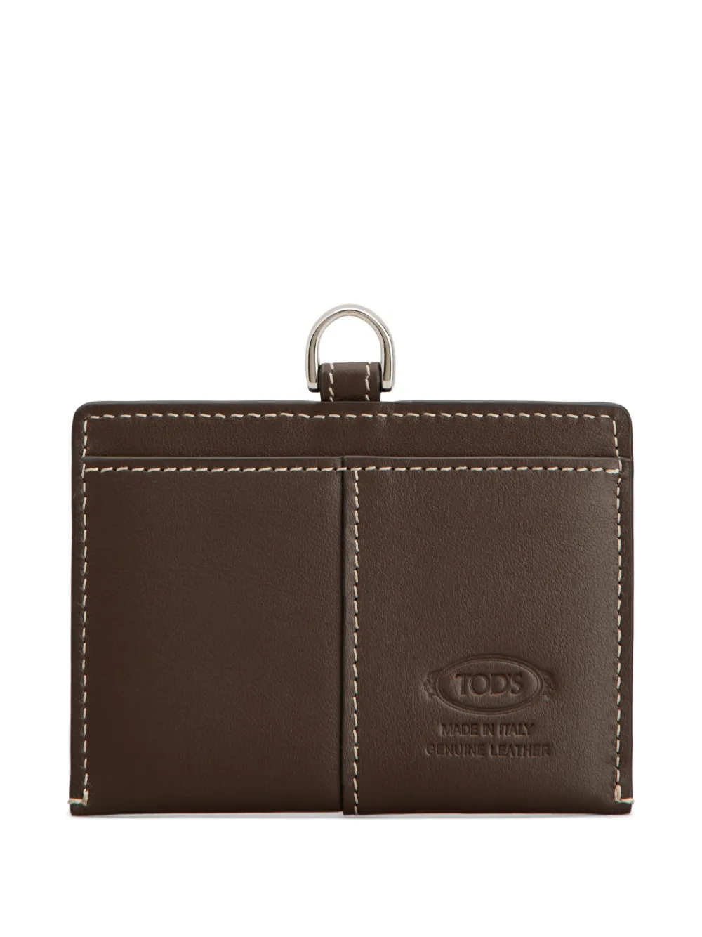 

Держатель для карт с нашивкой и декоративной строчкой Tod'S, коричневый