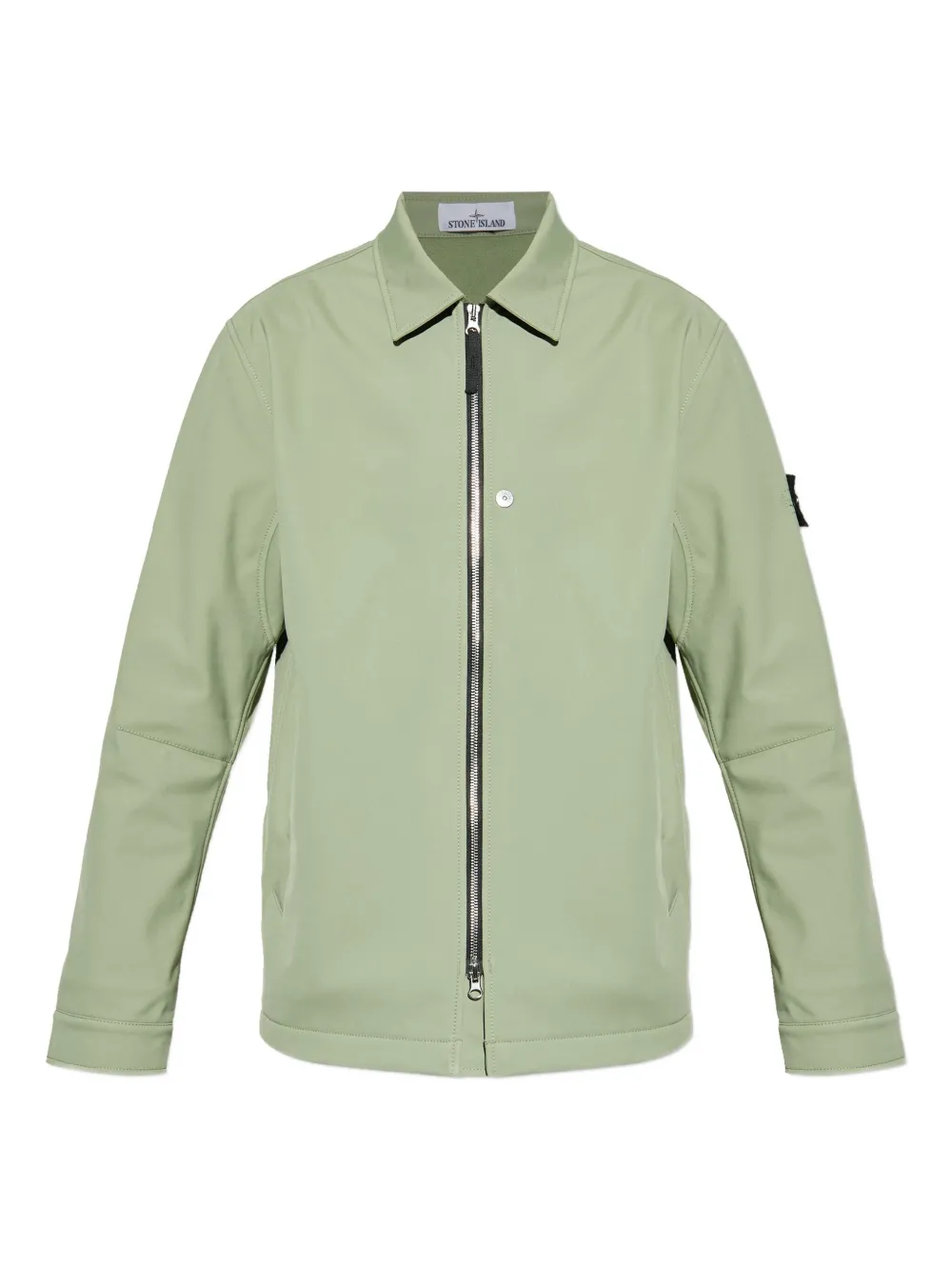 

Куртка с застежкой на молнии и накладными карманами Stone Island, зеленый