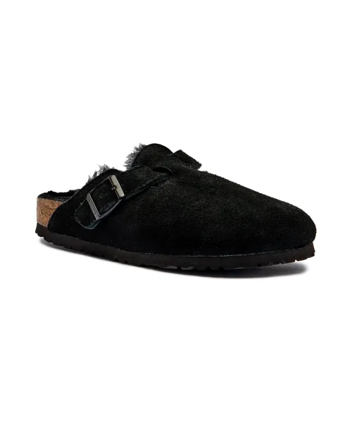 Бостонские мюли с кожаными сандалиями Narrow fit Birkenstock, черный