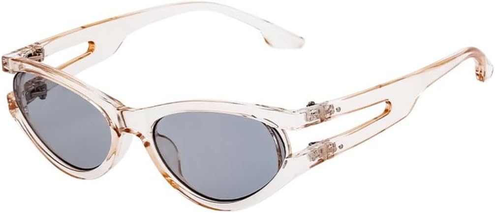 

Солнцезащитные очки «кошачий глаз» овальной формы для женщин и мужчин, роскошные солнцезащитные очки в стиле панк-ретро с защитой от УФ-излучения UV400 TOIPASTN, C4champagne