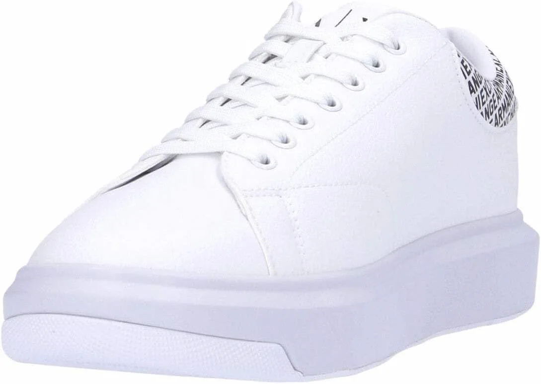 Мужские кроссовки Armani Exchange Xux123 из искусственной кожи на шнуровке, белый/черный — фото 3