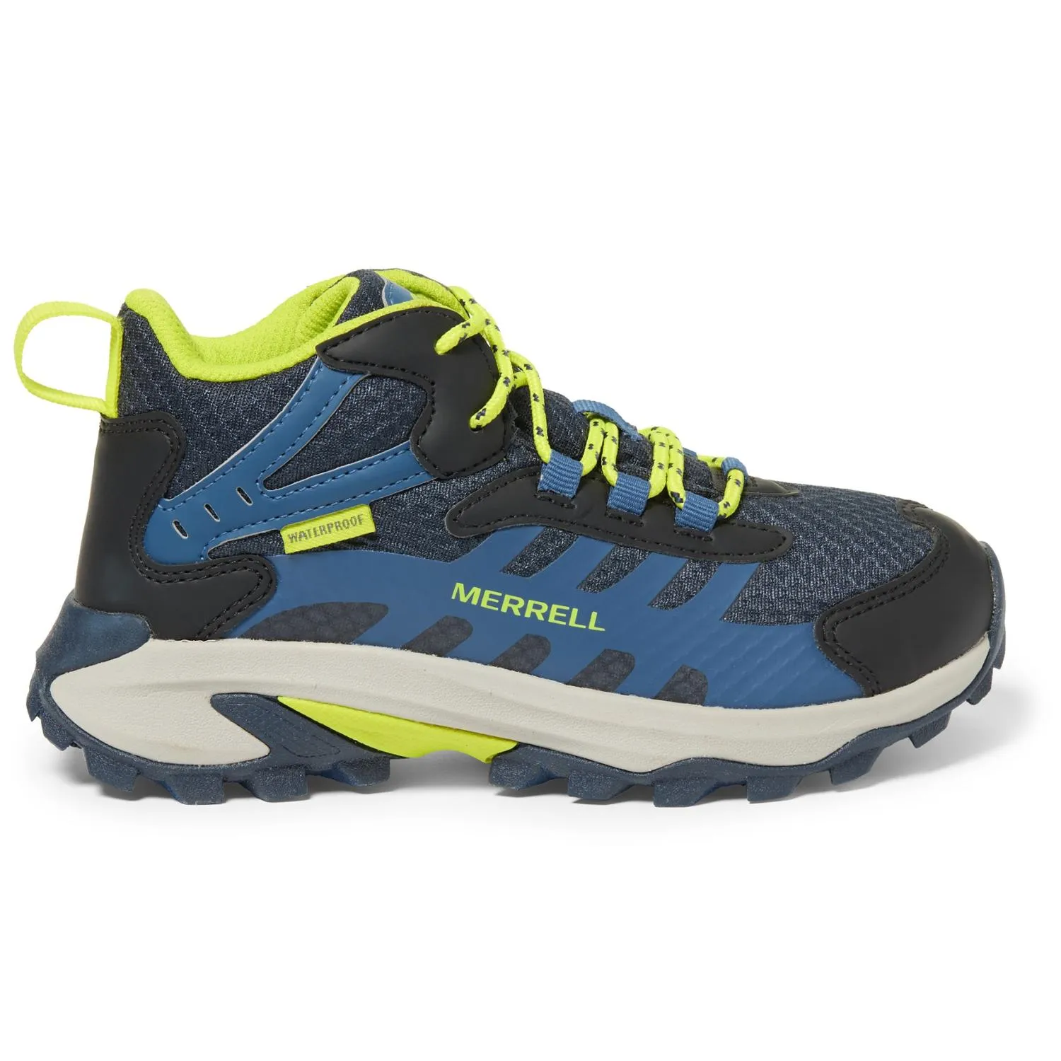 

Детские водонепроницаемые походные ботинки Moab Speed 2 Mid Merrell, Navy/Hi Viz