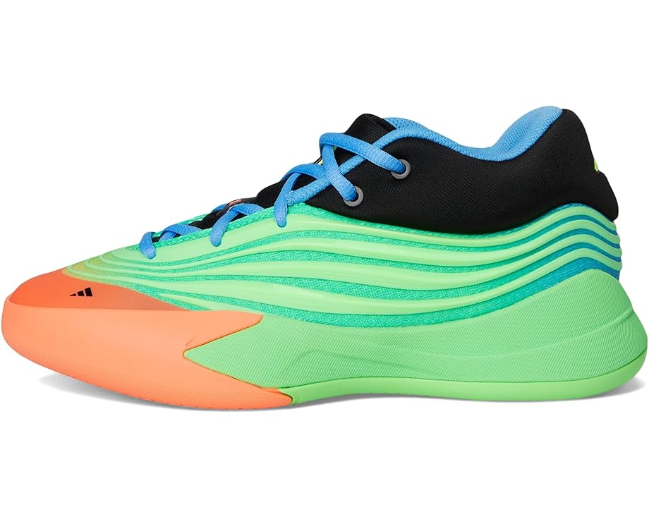Кроссовки adidas Kids Dame X Basketball Shoes, цвет Lime Burst/Signal Coral/Blue Burst — фото 4