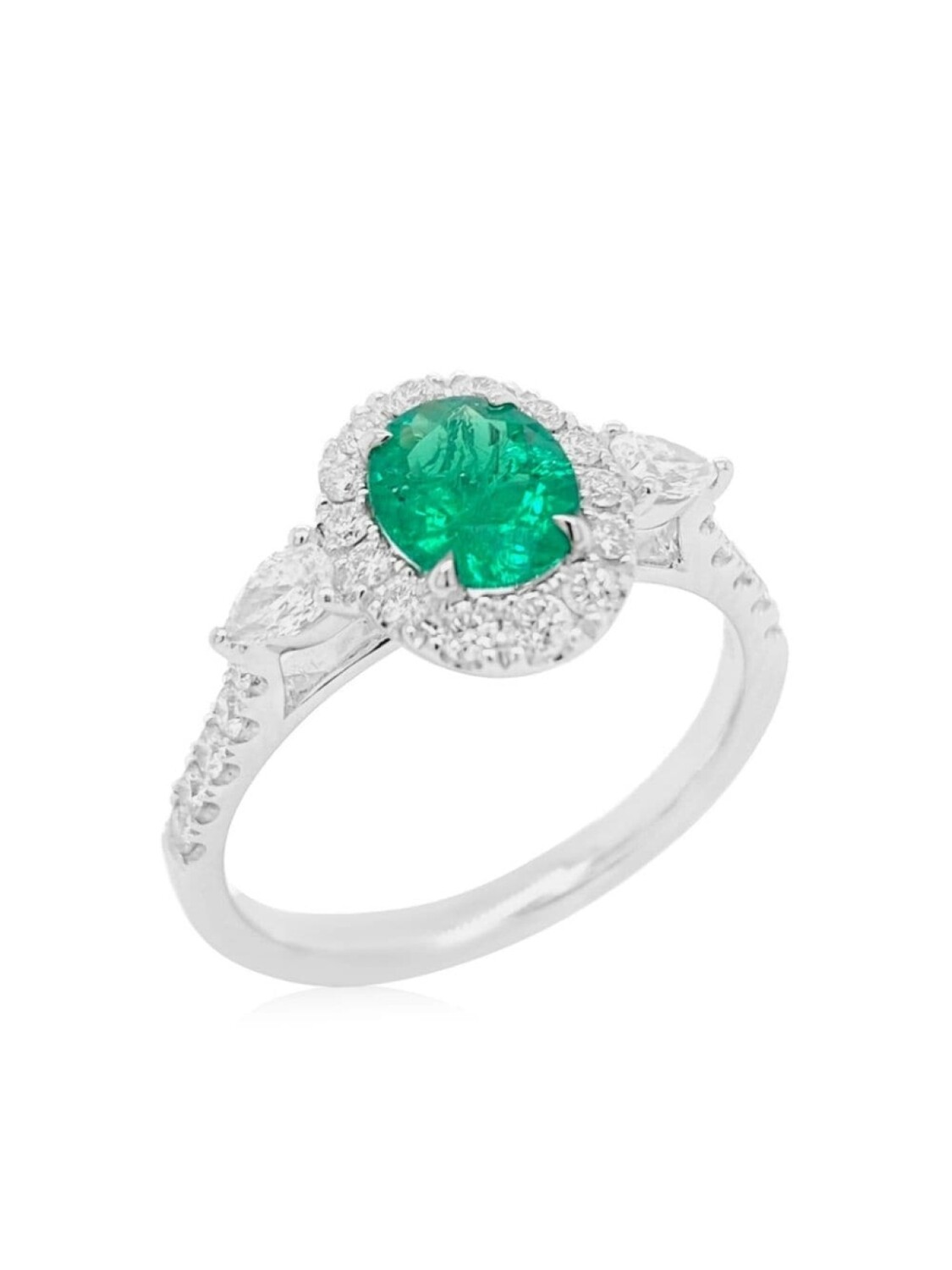 

Кольцо Colombian из платины с изумрудом и бриллиантами HYT Jewelry, серебряный