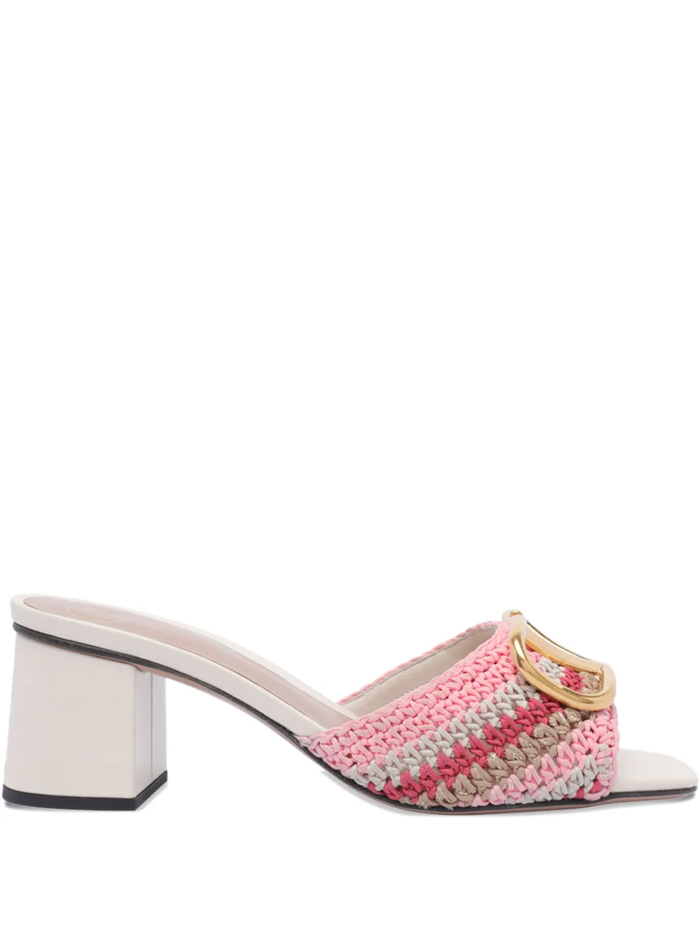 Сандалии в технике кроше с логотипом VLogo Signature VALENTINO GARAVANI, розовый