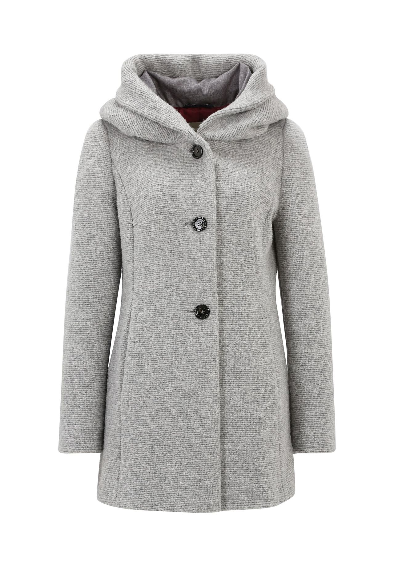 

Короткое пальто с капюшоном AMBER & JUNE, цвет Light Grey Melange