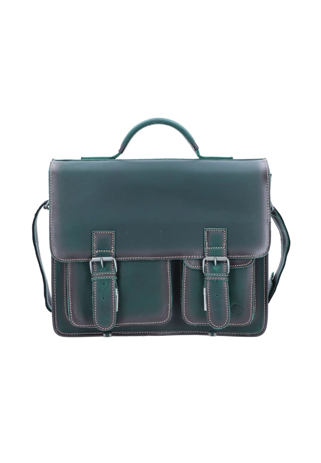 

Кожаный портфель 39 см Green Burry, цвет Dark Green