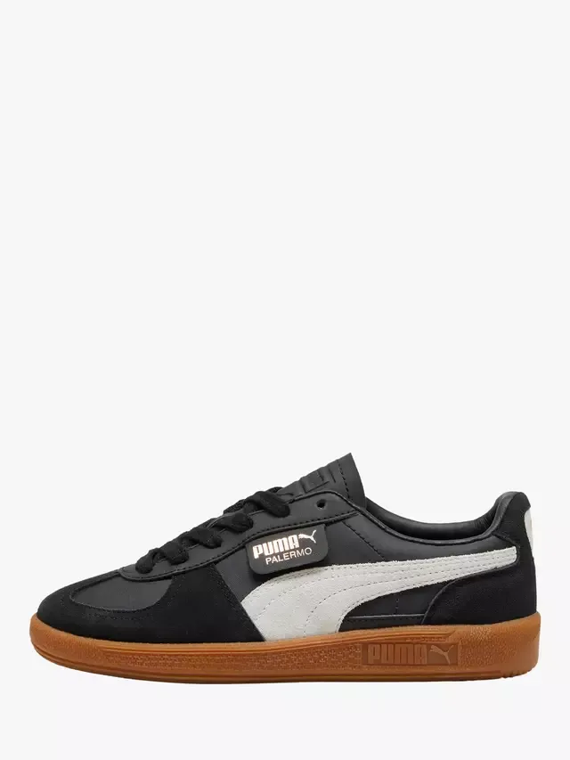Детские кроссовки Palermo из смешанной кожи, черно-серые PUMA — фото 4