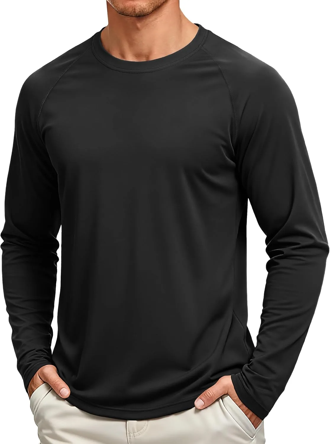 

Tacvasen мужская футболка с длинным рукавом UPF 50+ для тренировок