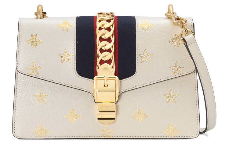 

Сумка Sylvie Кожаная Через Плечо Женская Белая GUCCI