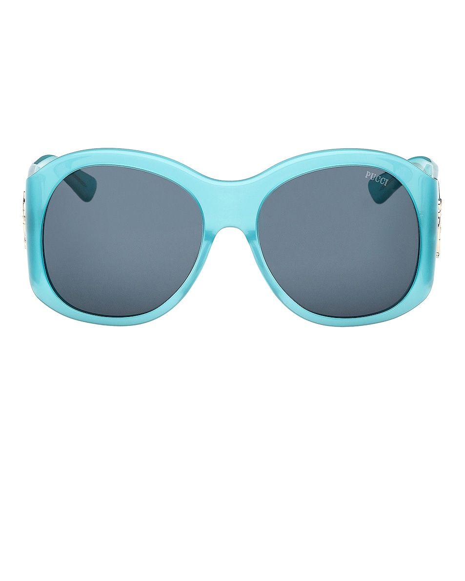 

Geometric Солнцезащитные очки Emilio Pucci, Shiny Opal Turquoise & Blue