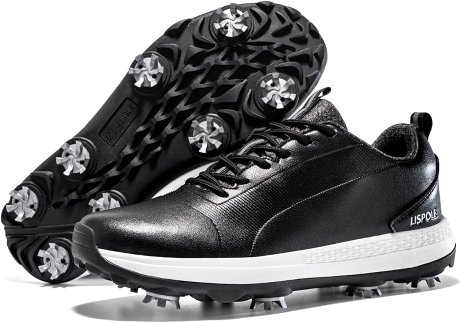 

Мужские гольф обувь с шипами, нескользящие, для занятий гольфом на открытом воздухе, классические кроссовки для гольфа Qz-Itry, черный