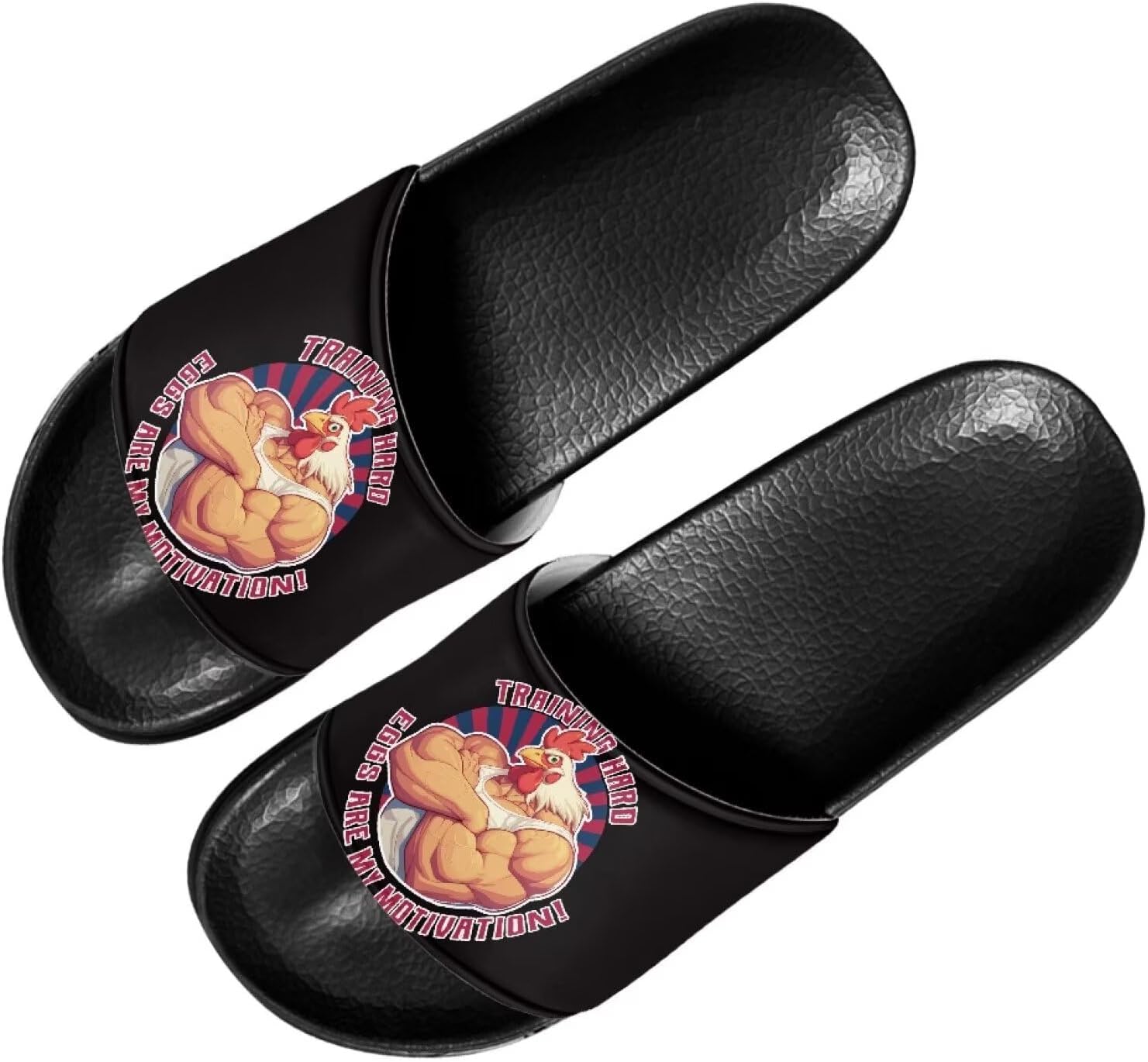 

Мужские повседневные сандалии Quxjehoe, шлепанцы для душа, нескользящие, для улицы и дома, размер 5-14, Strong Rooster