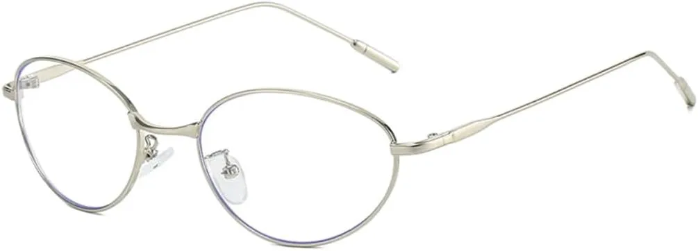 

Овальные солнцезащитные очки в стиле металл-панк для женщин, модные, с прозрачными линзами цвета океана, защита от УФ-излучения UV400 для мужчин TVTBBVV, Silver Clear