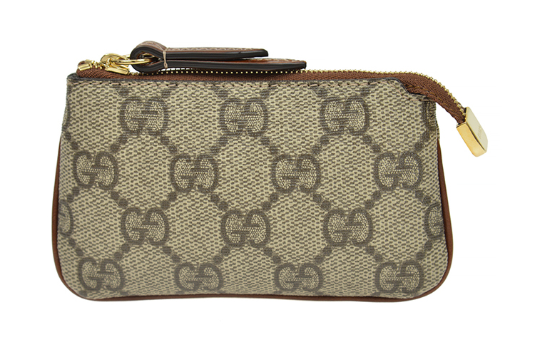 

ГУЧЧИ Ключница для монет из ПВХ с канвасной аппликацией унисекс черно-коричневая