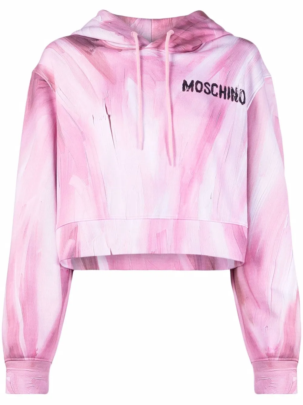 

Укороченное худи с принтом Brushstroke Moschino, розовый