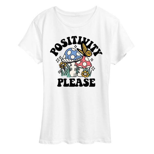 

Женская футболка с надписью «Позитив, пожалуйста» Licensed Character, белый