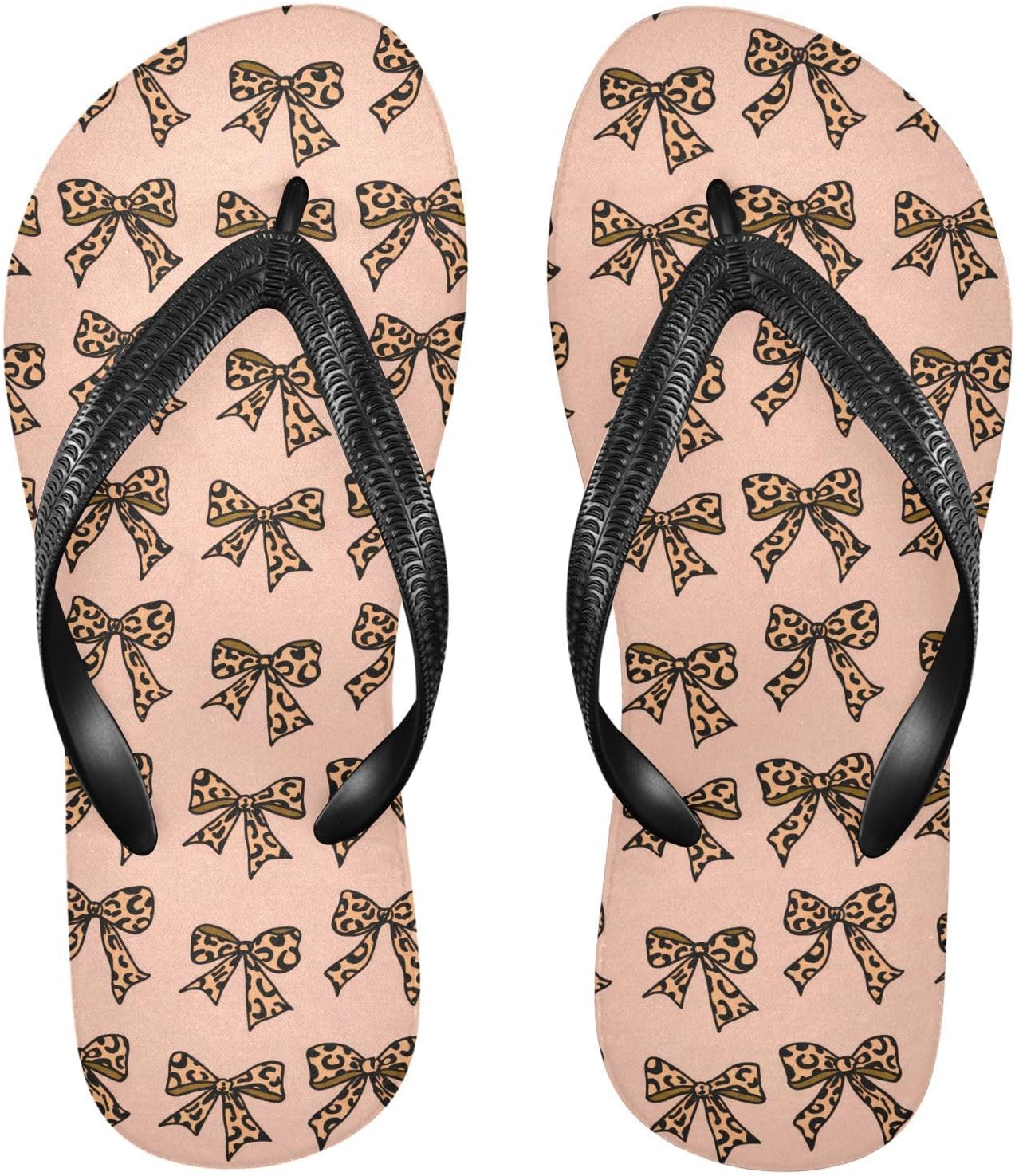 

Летние пляжные шлепанцы Brown Leopard Bows Peach для женщин и мужчин, повседневные сандалии для душа 20861839 Kfbe, Colorful