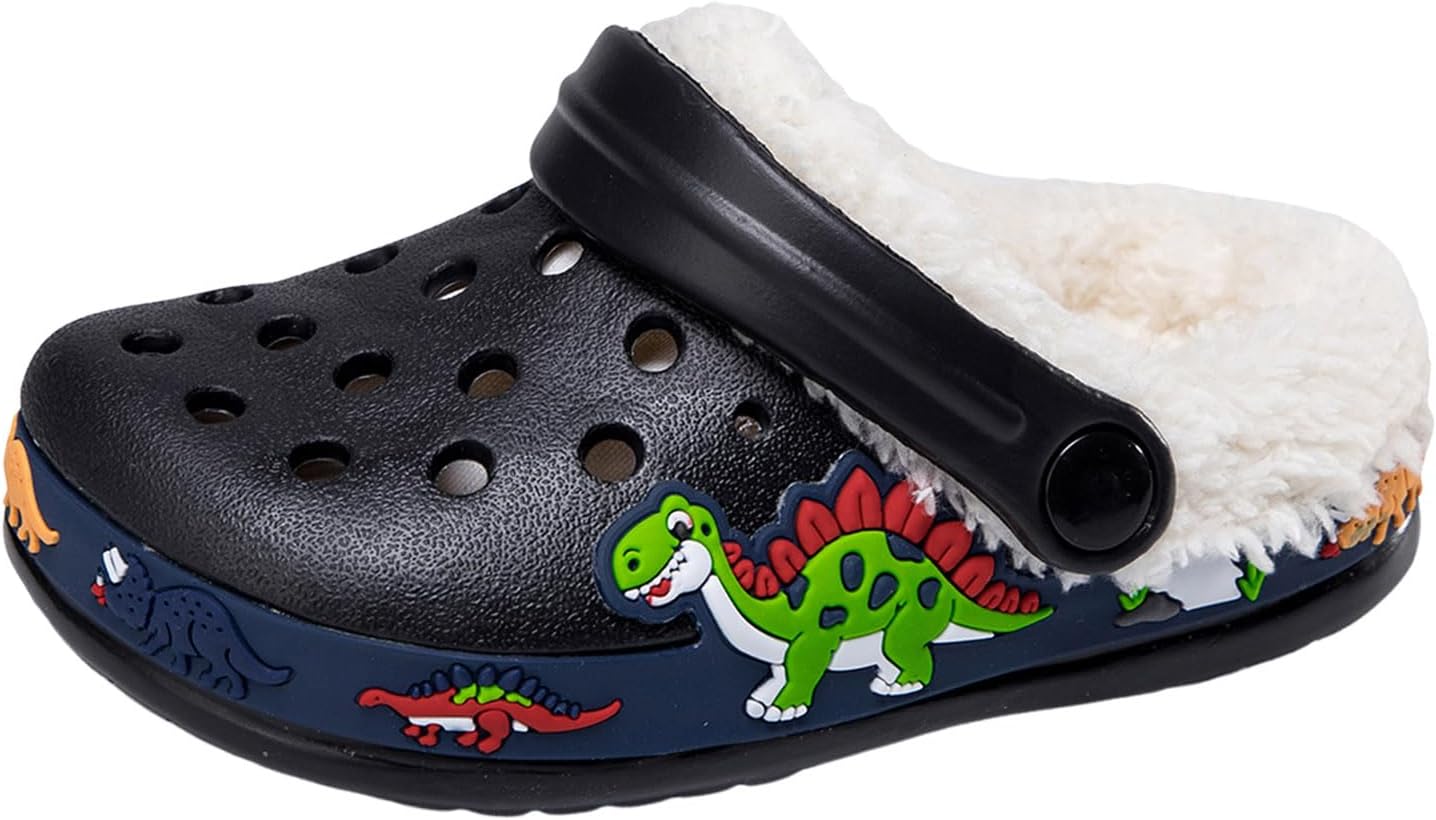 

Детские тапочки IWIHMIV для девочек и мальчиков, удобные, с нескользящей подошвой, для дома, с мягкой внутренней отделкой, плюшевые, для улицы и дома, черный