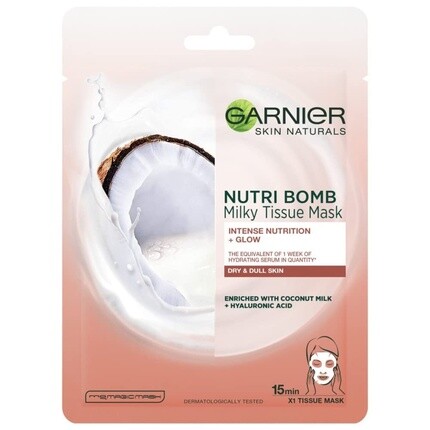 

Тканевая маска Skin Naturals Milky с кокосовым молоком для сухой кожи 32,0 г, Garnier