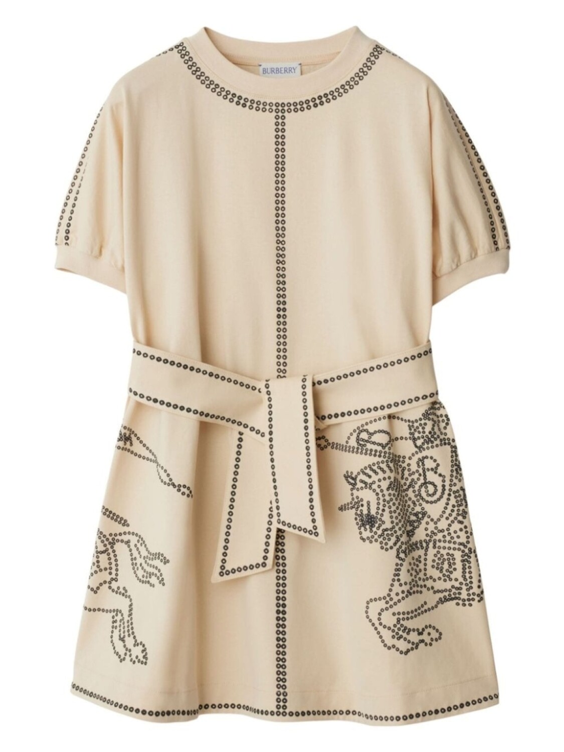 

Burberry Kids мини-платье из хлопка с отделкой EKD, нейтральный цвет