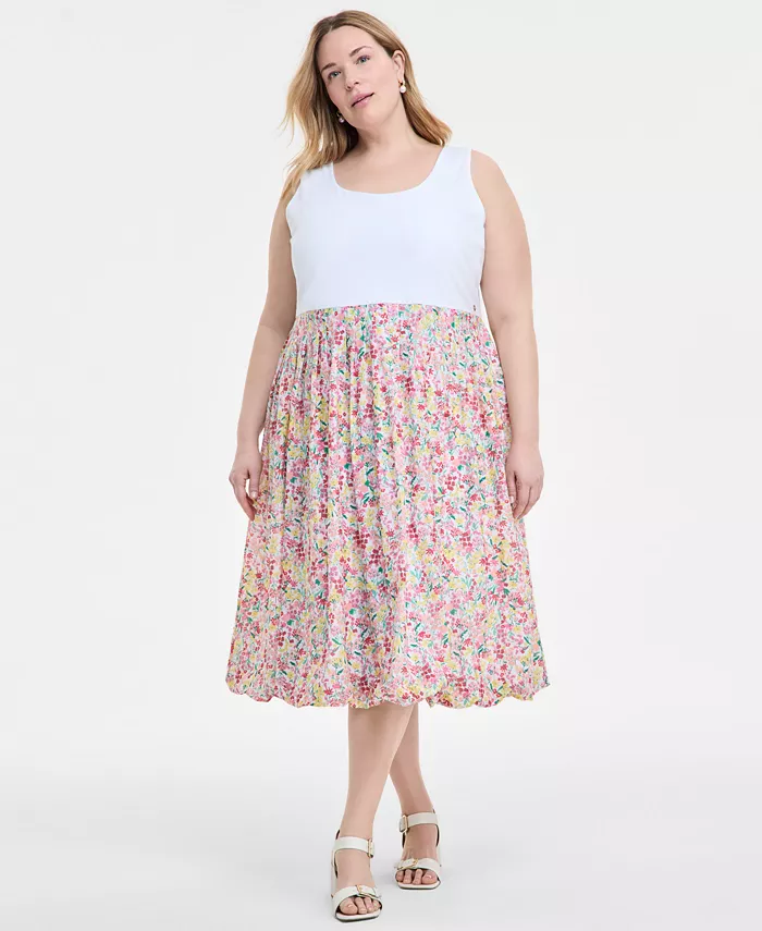 

Платье без рукавов с цветочным принтом Plus Size Tommy Hilfiger, мультиколор