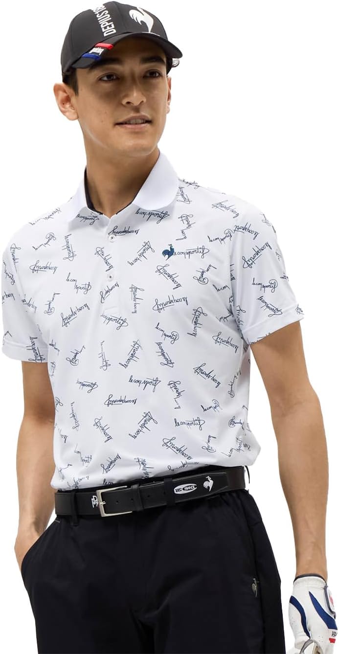 

Мужская поло-рубашка Le Coq Sportif LG5FHS11M с коротким рукавом и воротником, с графическим логотипом, влагоотводящая, быстросохнущая, с защитой от УФ-излучения, для игры в гольф, белый