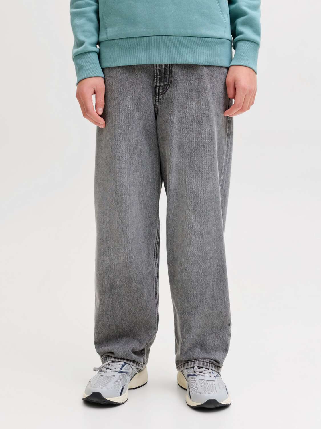 Jack & Jones Junior Багги джинсы 'JJIALEX JJORIGINAL' в сером дениме — фото 3