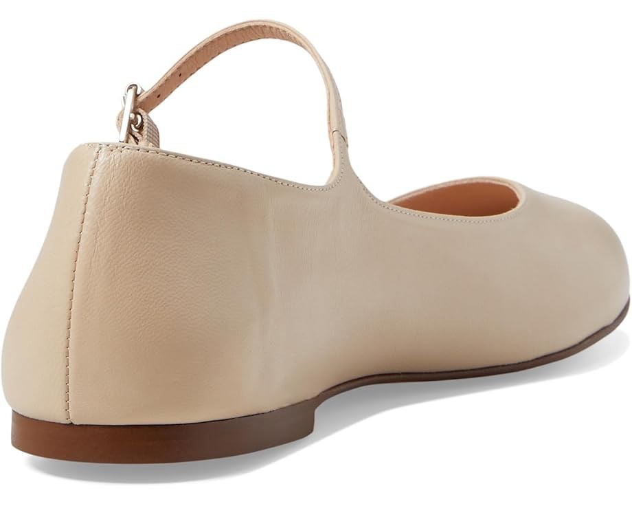 French Sole Lacey Flat Женские бежевые кожаные мюли с миндалевидным носком — фото 3