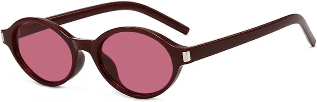 

Солнцезащитные очки с защитой UV400 | Маленькая овальная оправа с заклепками | Для женщин и мужчин, для занятий спортом на открытом воздухе и вождения DSVIGF, Red Red