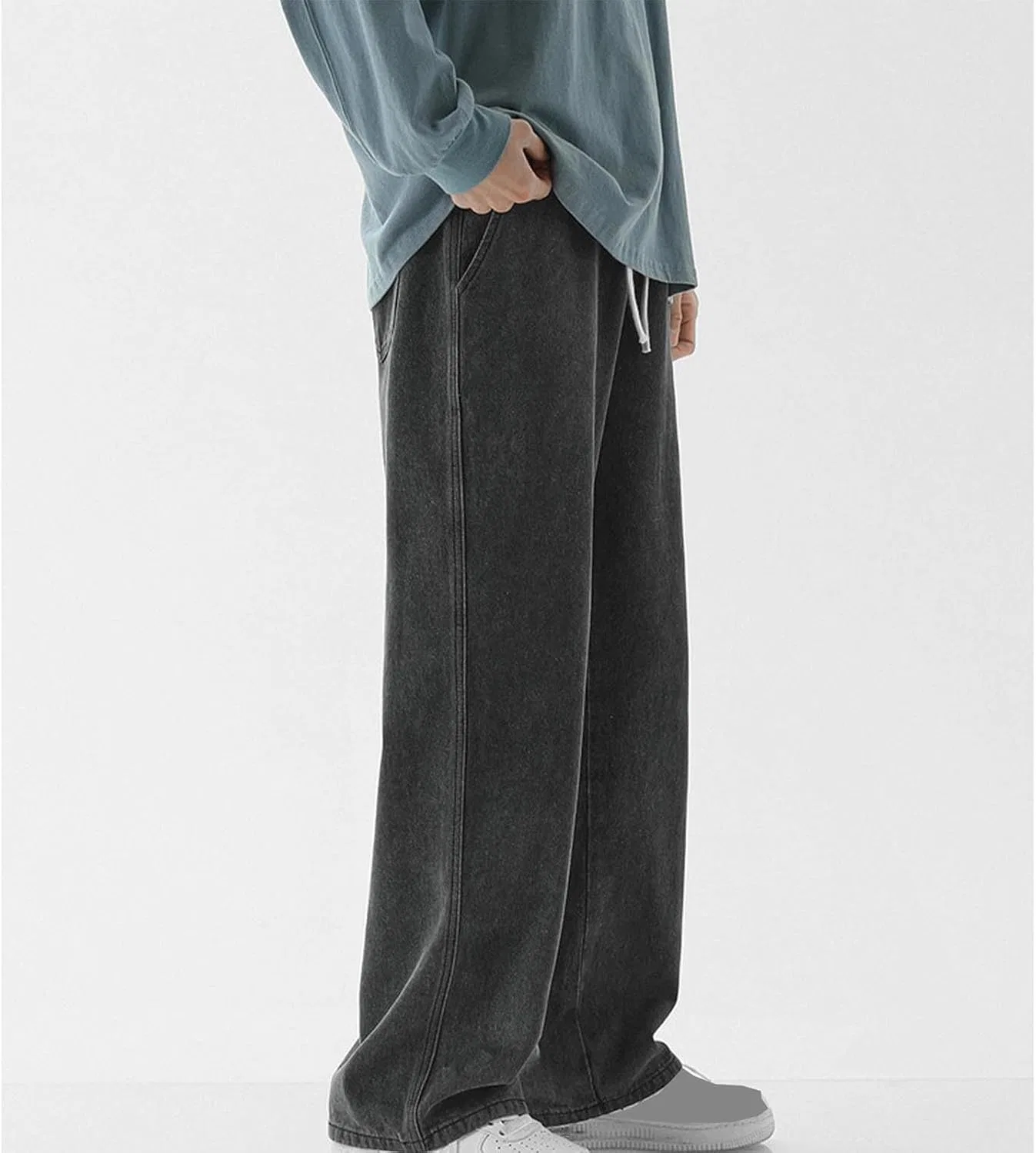 Джинсы свободные, Men's Cowboy Jeans, темно-серые — фото 2