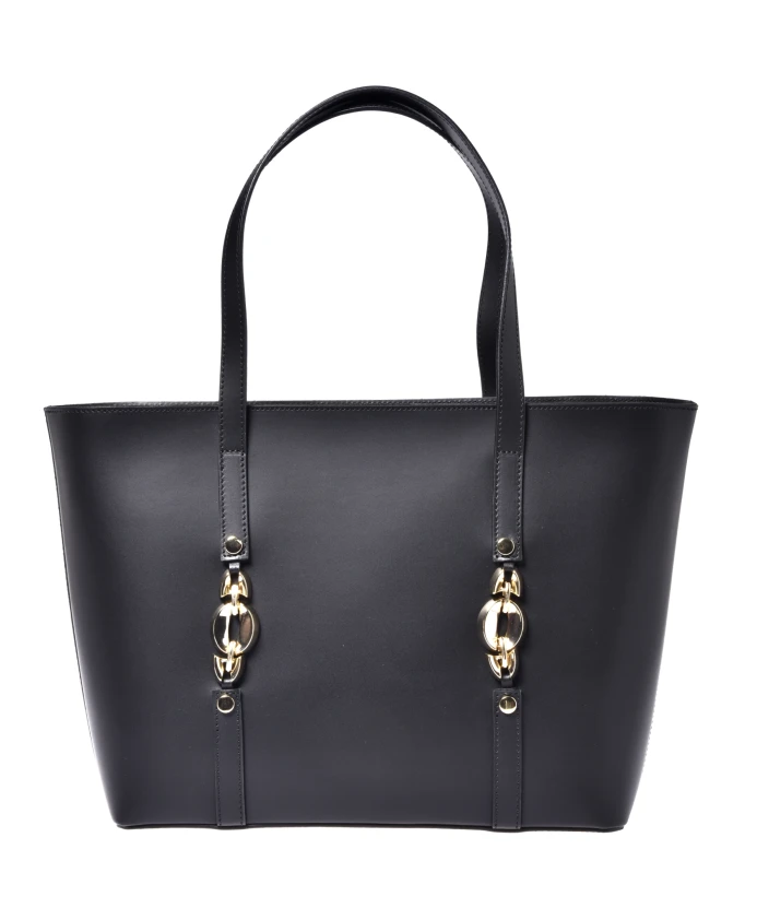 

Черная кожаная сумка-тоут Baldinini, черный