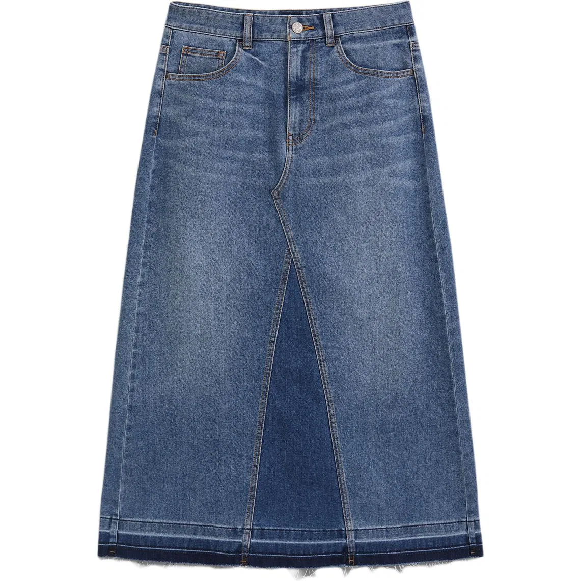 Джинсовая длинная юбка A-силуэта GAP Blue Washed