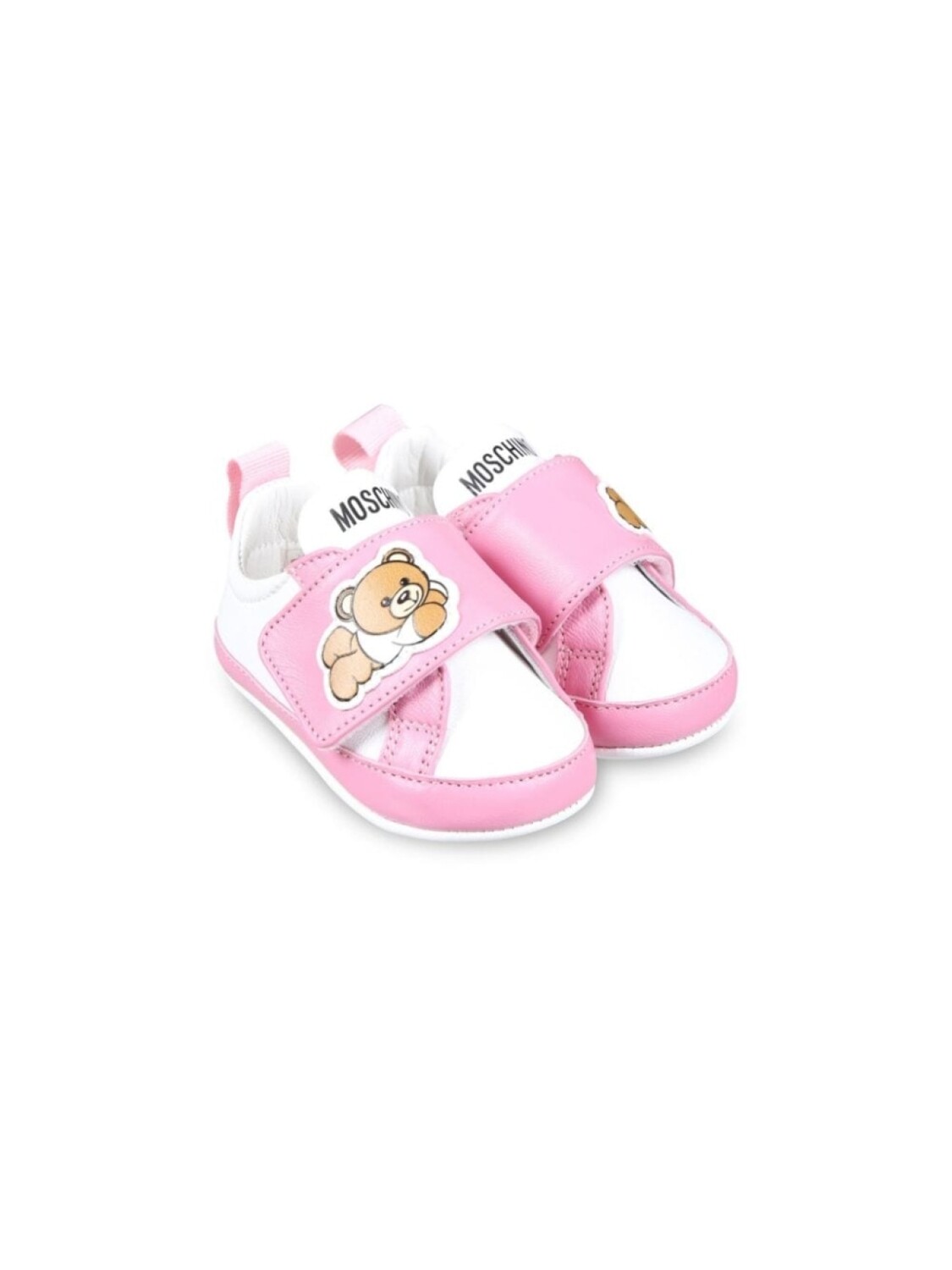 

Moschino Kids кожаные кроссовки с принтом Teddy Bear, розовый